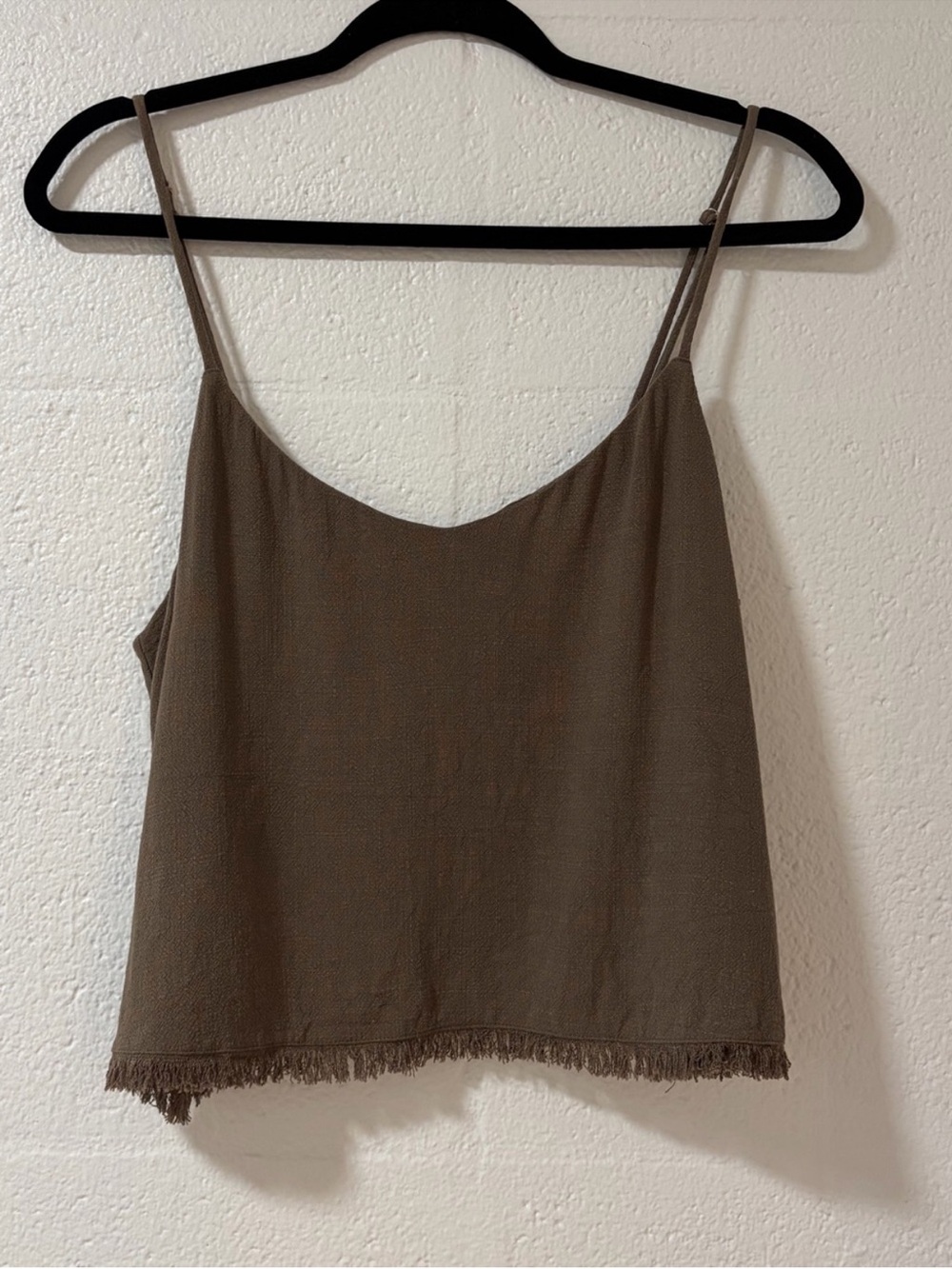 Z Supply Spaghetti Strap Fringe Hem Tank Top